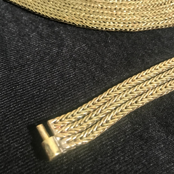 Multi strand brass necklace and bracelet set - Picture 5 of 6